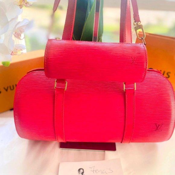 Handbags - Louis Vuitton Red Epi Souflott set with mini included